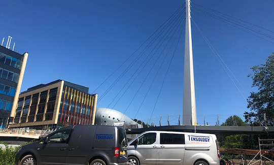 Taff Vale Bridge Stay Cable Installation